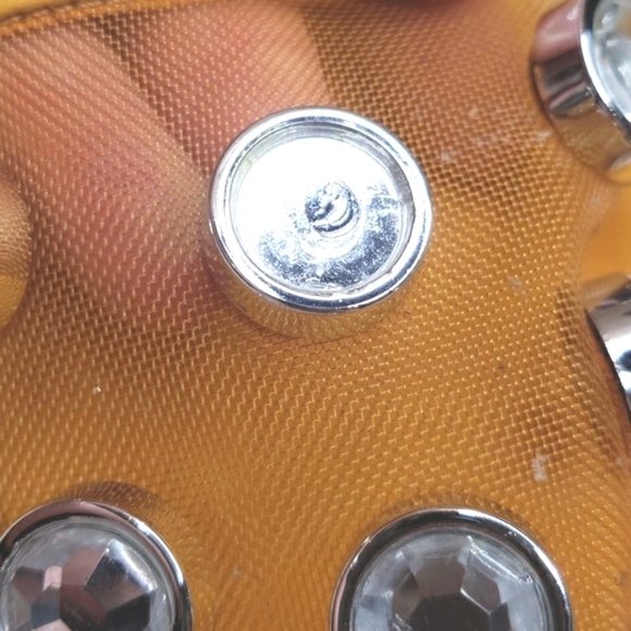 SCHUTZ Women Girah Crystal Embellished Mules -Mustard yellow 6B - Picture 4 of 8